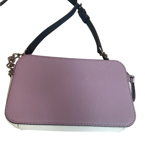 Kate Spade NY Leather Camron Double Zip Small Crossbody Bag in Lavender Mist - Picture 6 of 14